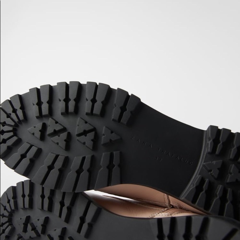 ZARA BLOGGERS FAV 100% LEATHER LACE UP PINK ANKLE BOOTS BRAND NEW WITH TAGS - Picture 9 of 11